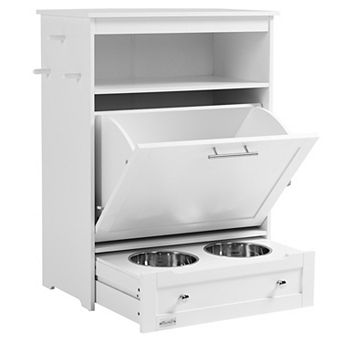 Pawhut Pet Feeder Station Storage Cabinet, Storage Container