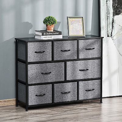white christmas dresses Fabric Drawer Dresser w/Clothes Rack, Storage Organizer with Metal Fra –  tangkula main image 0