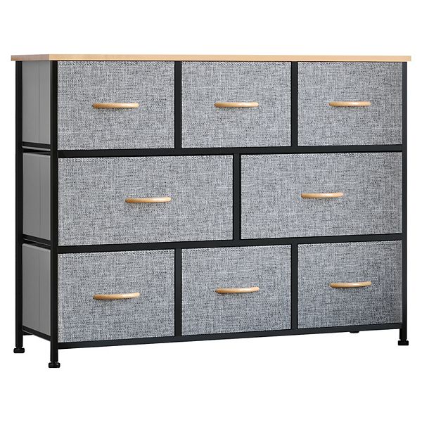 HOMCOM 9 Drawers Storage Chest Dresser Organizer Unit w/ Steel