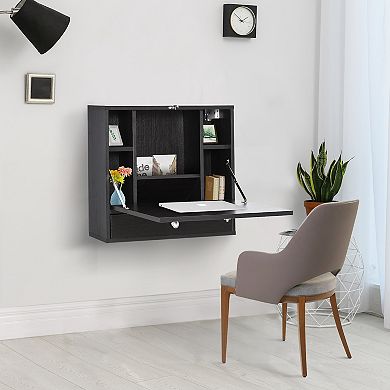 Black Wall Mount Wood Foldable Desk Children Table Desk Workstation