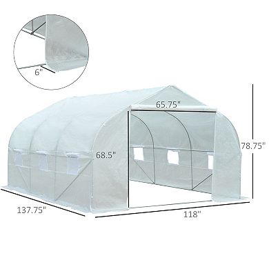 12' X 10' X 7' Greenhouse Large Walk-in Hot Green House Plant Gardening White