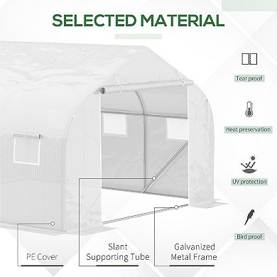 12' X 10' X 7' Greenhouse Large Walk-in Hot Green House Plant Gardening White