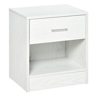 Homcom Modern End Table With Drawer And Shelf, Black Wood Grain