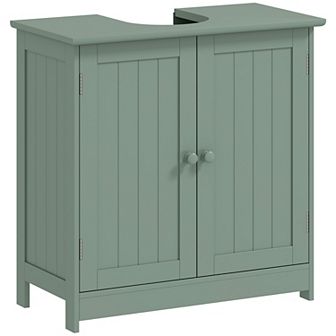 HOMCOM Under Sink Bathroom Cabinet with 2 Doors and Shelf