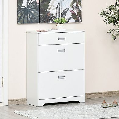 Hallway Shoe Storage Furniture With 3 Total Drawers And Adjustable Shelf