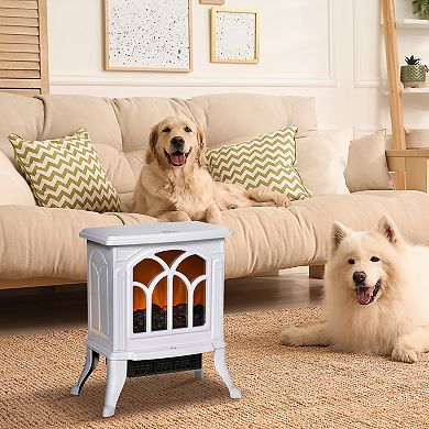 HOMCOM Living Room Electric Fireplace Stove Heater, 750W/1500W