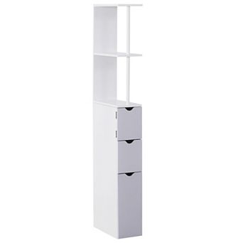 HOMCOM 54inch Tall Bathroom Cabinet Shelf Storage W/ Drawers