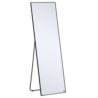 62.5" Freestanding Full Body Bedroom Mirror, Wall Mounted Dressing Mirror Black
