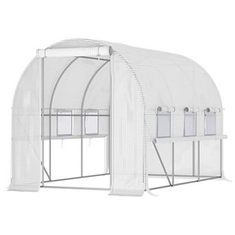 10' X 7' X 7' Outdoor Backyard Walk-in Tunnel Greenhouse, Plant Hot House