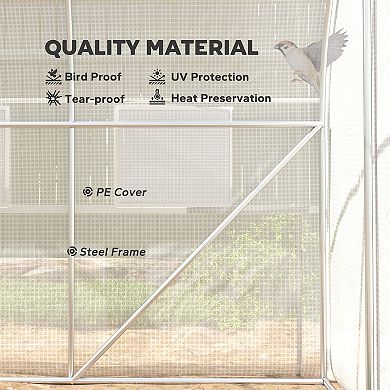 Outsunny 9.7ft x 6.5ft x 6.5ft Walk-in Tunnel Greenhouse, Outdoor Nursery