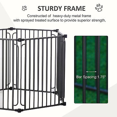 PawHut Dog Playpen with Door and Removable Cover for Small and Most Medium Sized Dogs Indoor and Outdoor Use 47" H