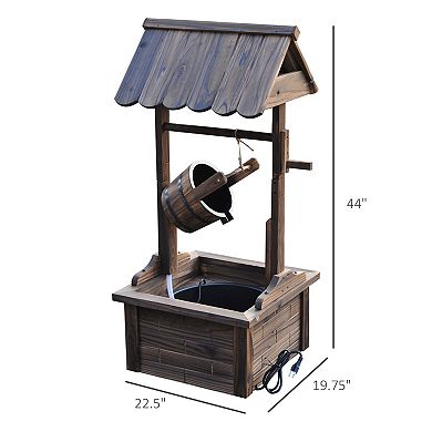 Outsunny Wishing Well Fountain, Waterfall Fountain, Finish