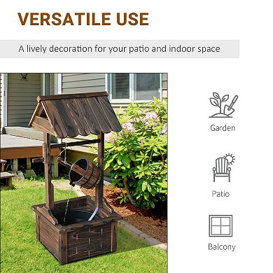 Outsunny Wishing Well Fountain, Waterfall Fountain, Finish
