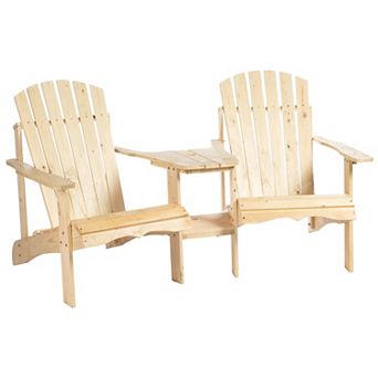 Outsunny 2 Person Adirondack Bench, Wood