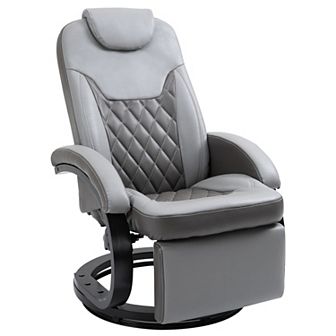 Fake Leather Rocking Living Room Chair With 360 Swivel Rotation & Sponge Cushion