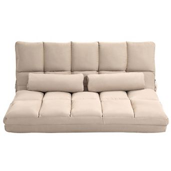 Homcom Convertible Floor Sofa With Adjustable Backrest And Headrest