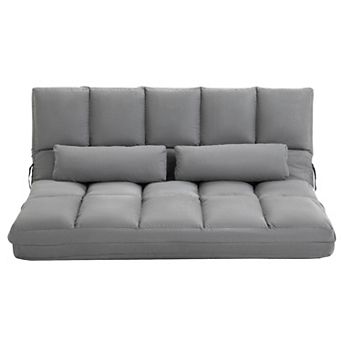 Homcom Convertible Floor Sofa With Adjustable Backrest And Headrest