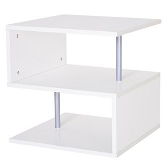2 tier Wooden Side End Coffee Table Storage Shelves For Living Room Or Bedroom