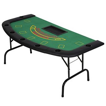 72" 7 Player Octagon Folding Poker Table With Cup Holders