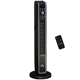 Portable Oscillating Ceramic Space Heater W/ Remote & Tip-over Protection, Black
