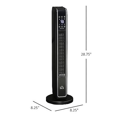 Portable Oscillating Ceramic Space Heater W/ Remote & Tip-over Protection, Black