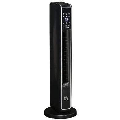 Portable Oscillating Ceramic Space Heater W/ Remote & Tip-over Protection, Black