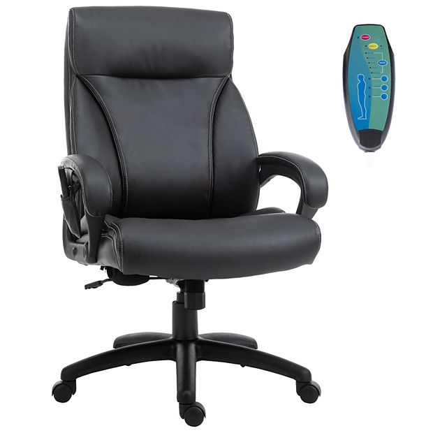 High Back Massage Office Desk Chair with 6-Point Vibrating Pillow