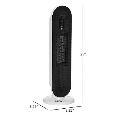Portable Oscillating Ceramic Space Heater W/ Remote & Tip-over Protection, White