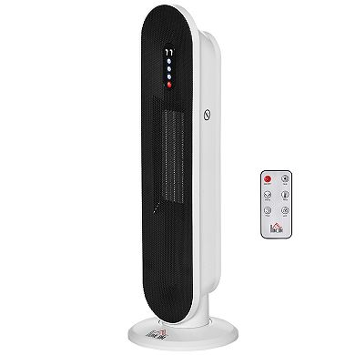 Portable Oscillating Ceramic Space Heater W/ Remote & Tip-over Protection, White