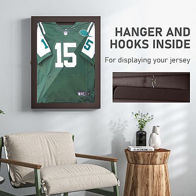 HOMCOM 24inch x 32" Sports Jersey Memorabilia Shadow Box Frame Acrylic Display Case -