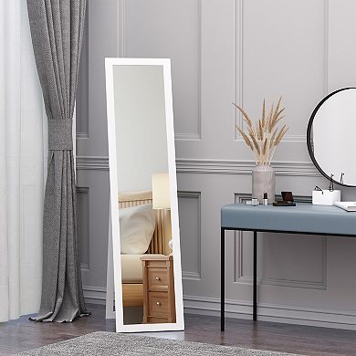 62.5" Freestanding Full Body Bedroom Mirror, Wall Mounted Dressing Mirror White