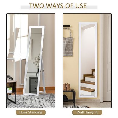 HOMCOM 62.5" Wall Hanging Full Length Mirror, Standing Bathroom Mirror,