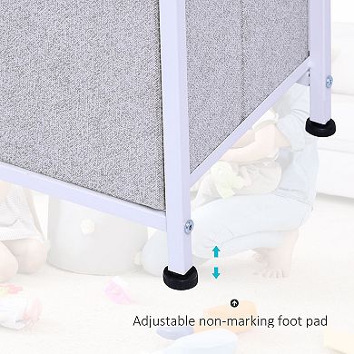 HOMCOM 40inch L Chest of Drawer, 5 Drawer Dresser Unit Horizontal Storage