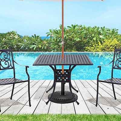 Square/round Cast Aluminum Outdoor Dining Table Garden Patio