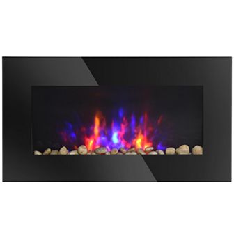 HOMCOM 41.3" 1500W Electric Fireplace with 7-Color Flame Effect