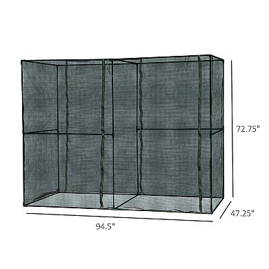 Outsunny 94" x 47.25" x 72" Walk in Greenhouse with High Quality HDPE Cover and 2 Zippered Doors for Plants/Herbs