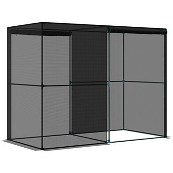 Outsunny 8ft x 4' Walk-in Crop Cage, Plant Protectors with Door