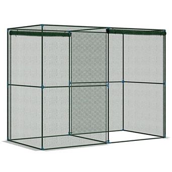 Outsunny 8ft x 4' Walk-in Crop Cage, Plant Protectors with Door
