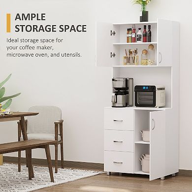 Cupboard Pantry Sideboard Hutch Furniture Centerpiece with Two Door Cabinet