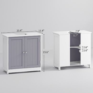 kleankin Pedestal Sink Storage Cabinet, Sink Bathroom Cabinet