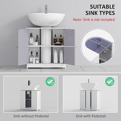 kleankin Pedestal Sink Storage Cabinet, Sink Bathroom Cabinet