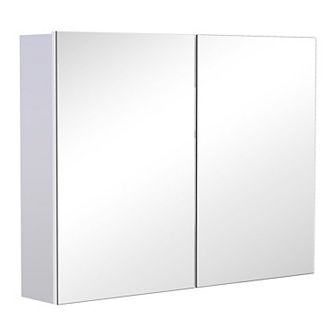 Wooden Toiletry Mirror Carbinet W/ Removeable Shelves, Storage, & Quiet Hinges