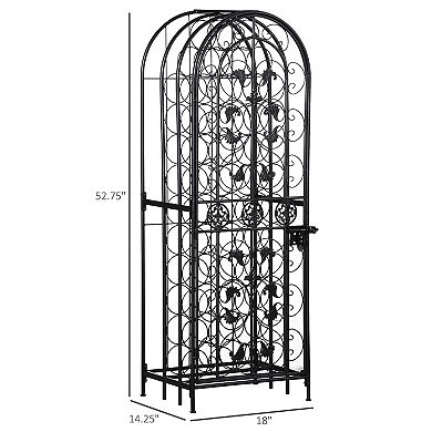 Free Standing Wine Rack 45 Bottle Holder Storage Metal Display Cabinet Home Bar