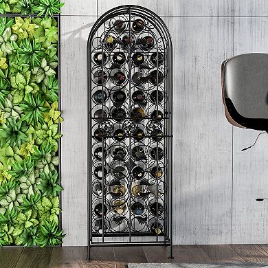 Free Standing Wine Rack 45 Bottle Holder Storage Metal Display Cabinet Home Bar