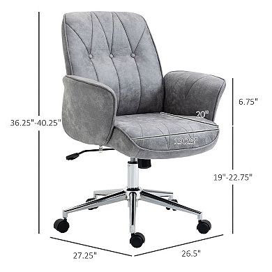 Mid-back Computer Desk Chair With Raised Padded Armrests And Cushioned Seat