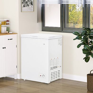 Compact Chest Freezer 3.5 Cu Ft W/ Removable Basket & 7 Temperature Settings