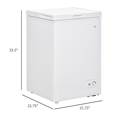 Compact Chest Freezer 3.5 Cu Ft W/ Removable Basket & 7 Temperature Settings