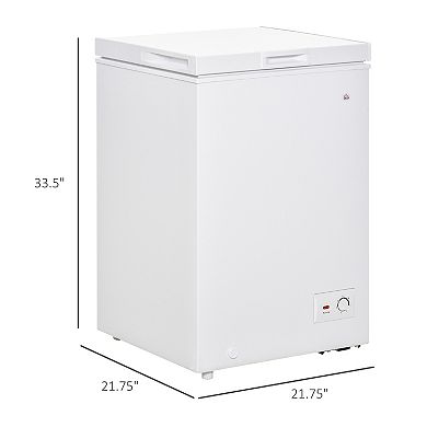 Compact Chest Freezer 3.5 Cu Ft W/ Removable Basket & 7 Temperature Settings