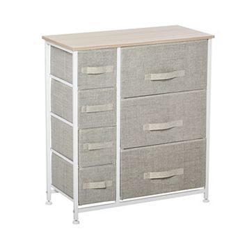 HOMCOM 7-Drawer Storage Cabinet Organizer Unit with Fabric Bins for Bedroom