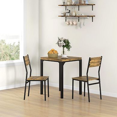 Homcom 3 Piece Dining Table Set For 2 Space Saving Kitchen Table Set